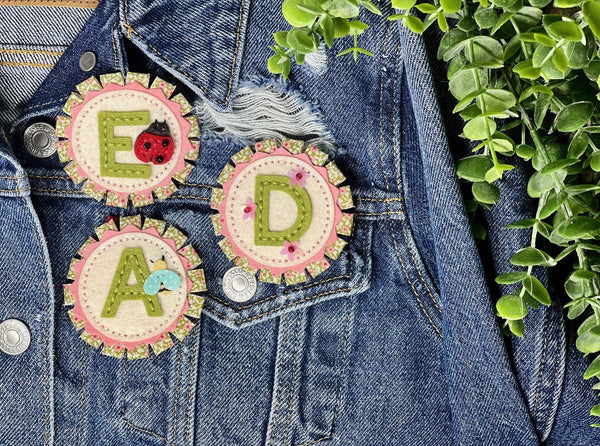 Poshta Presents - Monogrammed Rosette Pins!