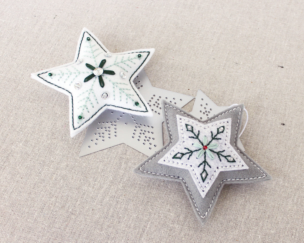 Embroidered Snowy Star Details Die